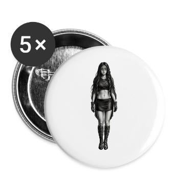 Krieger - Buttons groß 56 mm (5er Pack) - Weiß - Vorne