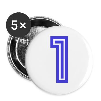 1. 1 Jahr. 1. JAHRESTAG. 1-JÄHRIGES JUBILÄUM - Buttons groß 56 mm (5er Pack) - Weiß - Vorne