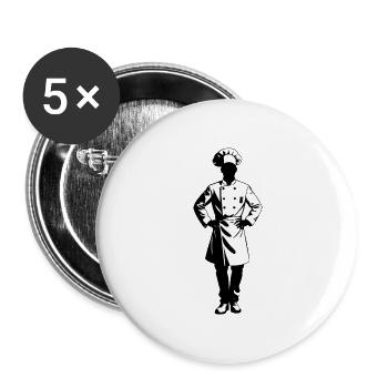 Chef Koch - Hobby / Job Sticker - Buttons large 2.2''/56 mm (5-pack) - white - Front
