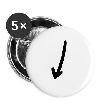 Pfeil Zeichnung Skizze schwarz - Buttons groß 56 mm (5er Pack) - Weiß - Vorne