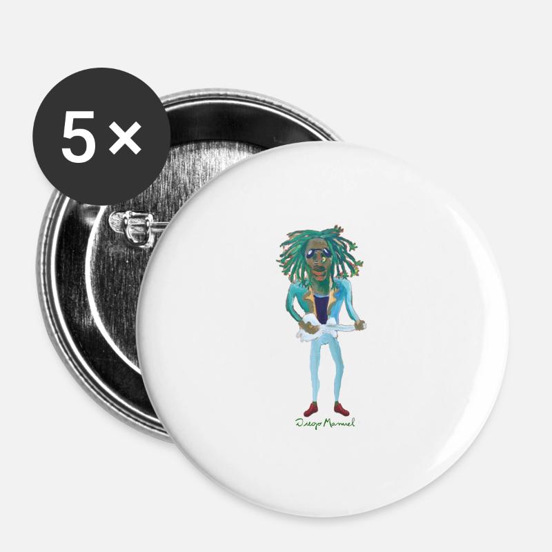Kind Reaggae 2 - Buttons groß 56 mm (5er Pack) - Weiß