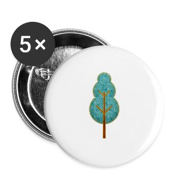 Baum - Buttons groß 56 mm (5er Pack) - Weiß - Vorne