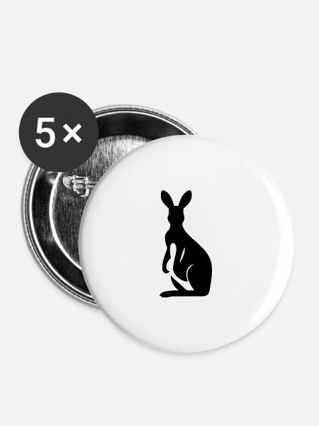 Känguru - Buttons groß 56 mm (5er Pack) - Weiß