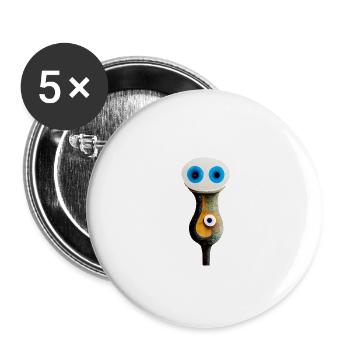 Dreiauge Auge - Buttons groß 56 mm (5er Pack) - Weiß - Vorne