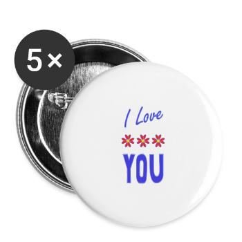 SAINT VALENTINE. bachelorette party. I LOVE YOU. I LOVE YOU. LOVE - Buttons large 2.2''/56 mm (5-pack) - white - Front
