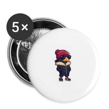 Harpy Bird Winter - Buttons large 2.2''/56 mm (5-pack) - white - Front