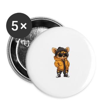 Bande dessinée Hyena Winter - Lot de 5 grands badges (56 mm) - blanc - Devant