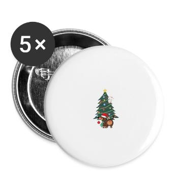 Als Hund und Katze - Buttons groß 56 mm (5er Pack) - Weiß - Vorne