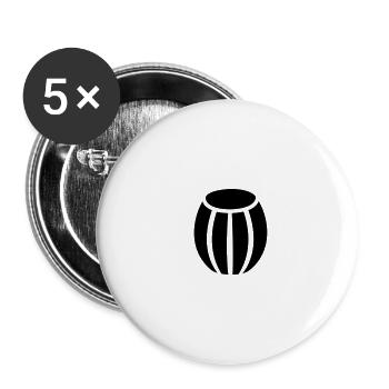 Holzfass Icon - Buttons groß 56 mm (5er Pack) - Weiß - Vorne