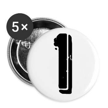 1 number jersey - Buttons large 2.2''/56 mm (5-pack) - white - Front
