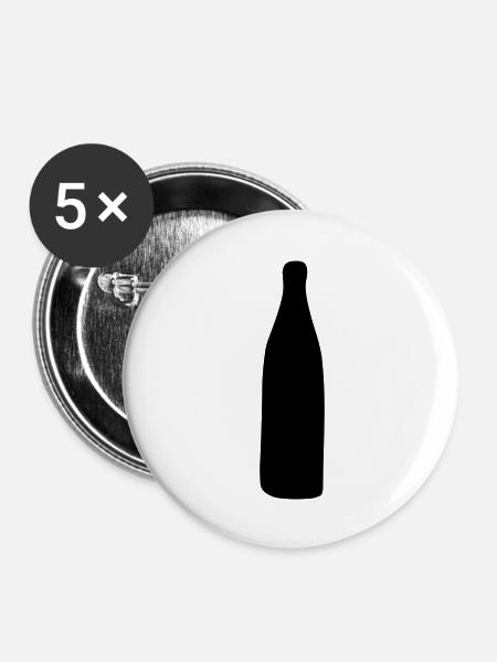 bierflasche - Buttons groß 56 mm (5er Pack) - Weiß