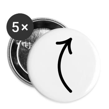 pfeil - Buttons groß 56 mm (5er Pack) - Weiß - Vorne