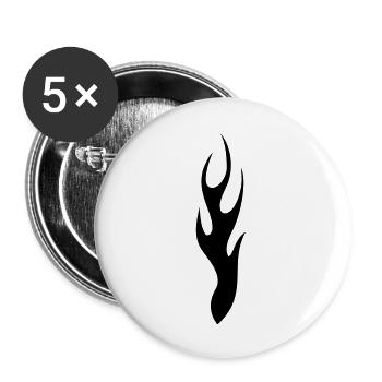 tribal flame - Buttons groß 56 mm (5er Pack) - Weiß - Vorne