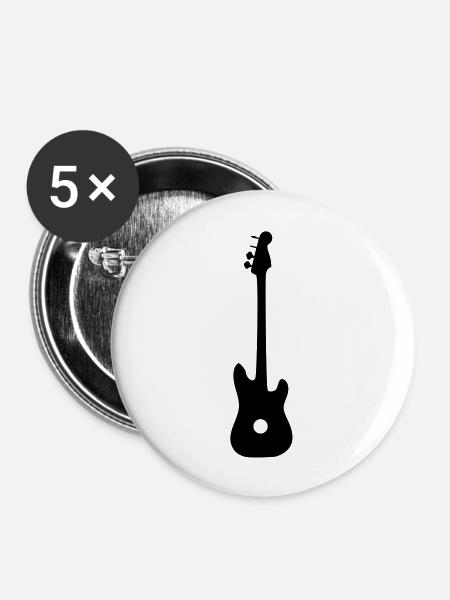 Gitarre - Buttons groß 56 mm (5er Pack) - Weiß