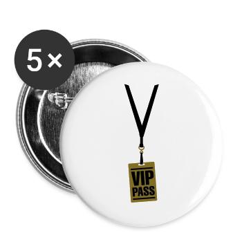 VIP-Pass - Buttons groß 56 mm (5er Pack) - Weiß - Vorne