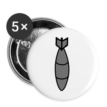 bombard bombardment drop off bomber atombomb - Buttons large 2.2''/56 mm (5-pack) - white - Front