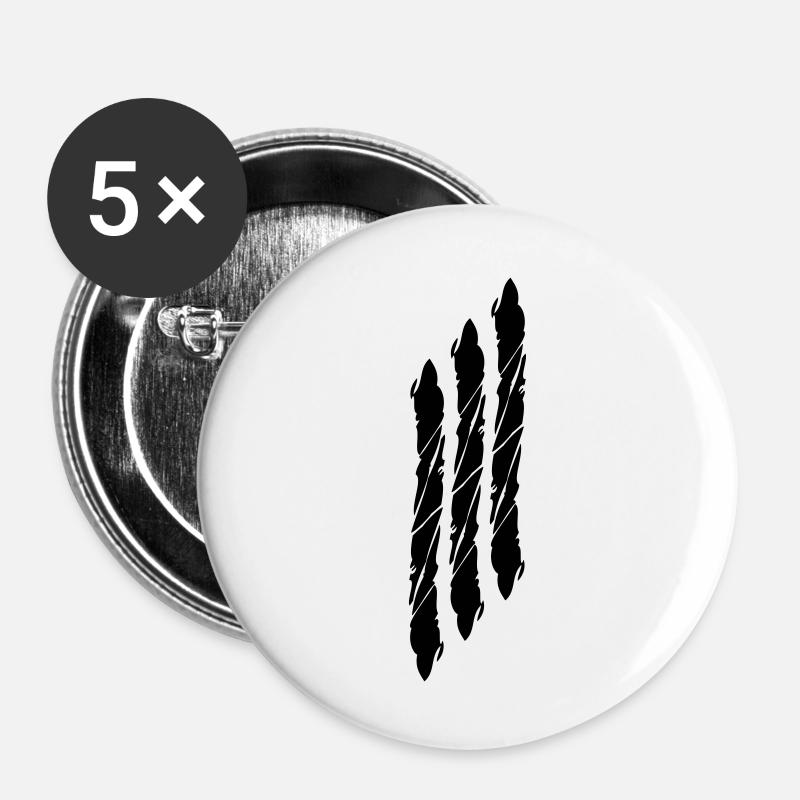 3 dashes strip lines - Buttons large 2.2''/56 mm (5-pack) - white
