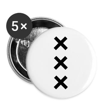 blason Amsterdam Hollande ville hollandaise - Lot de 5 grands badges (56 mm) - blanc - Devant