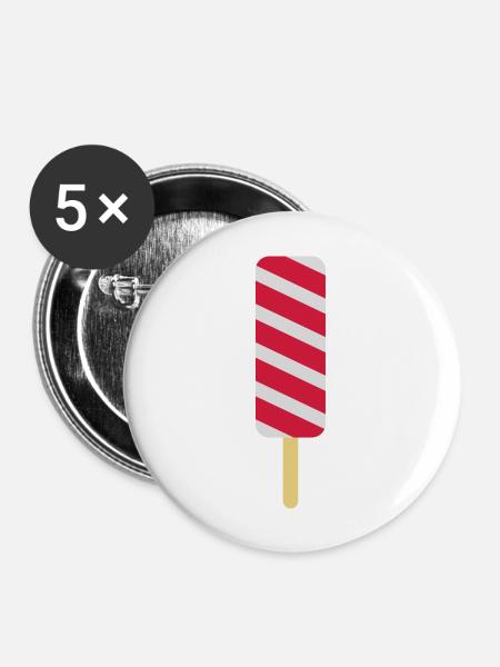 eis design geschmack - Buttons groß 56 mm (5er Pack) - Weiß