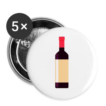 bottle of wine - Buttons large 2.2''/56 mm (5-pack) - white - Front