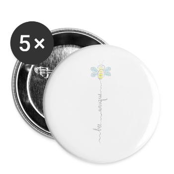 bee unique! - Buttons large 2.2''/56 mm (5-pack) - white - Front