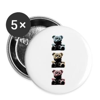 Cuddly Toy Bear Cute Cartoon Funny Baby - Buttons large 2.2''/56 mm (5-pack) - white - Front
