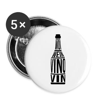 Weinflasche Woi Pfalz Wein Vino Schorle Pfälzer - Buttons groß 56 mm (5er Pack) - Weiß - Vorne