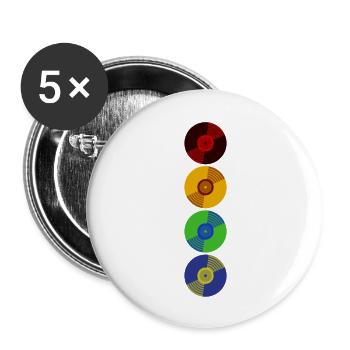 Vinyl Retro - Buttons groß 56 mm (5er Pack) - Weiß - Vorne