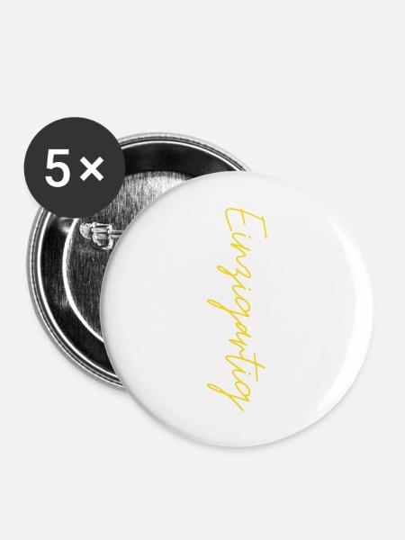Einzigartig - Buttons groß 56 mm (5er Pack) - Weiß