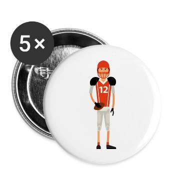Ballsport - Buttons groß 56 mm (5er Pack) - Weiß - Vorne