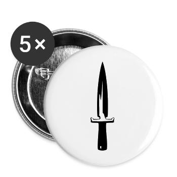 couteau - Lot de 5 grands badges (56 mm) - blanc - Devant