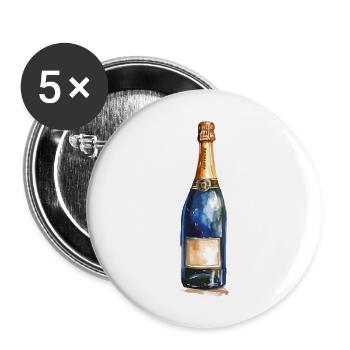 Champanger - Lot de 5 grands badges (56 mm) - blanc - Devant