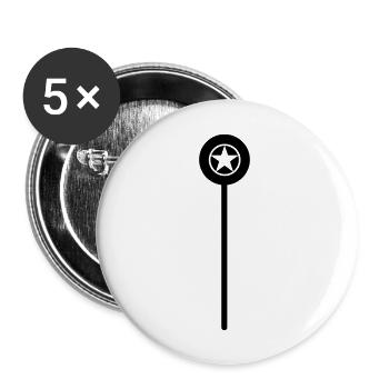Zauberstab - Buttons groß 56 mm (5er Pack) - Weiß - Vorne