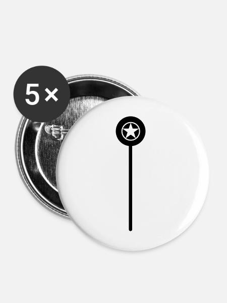 Zauberstab - Buttons groß 56 mm (5er Pack) - Weiß