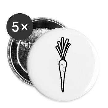 Carotte - Lot de 5 grands badges (56 mm) - blanc - Devant