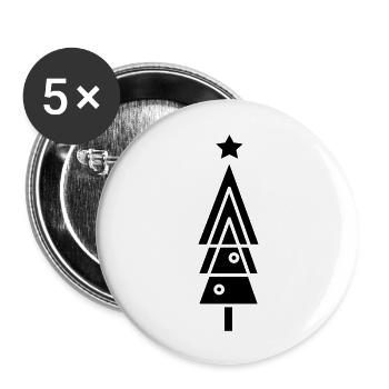 Einfacher Weihnachtsbaum c1 - Buttons groß 56 mm (5er Pack) - Weiß - Vorne