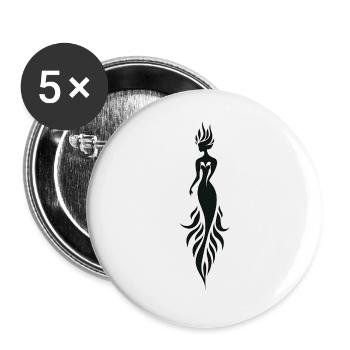 Sirène de feu mystique - Lot de 5 grands badges (56 mm) - blanc - Devant