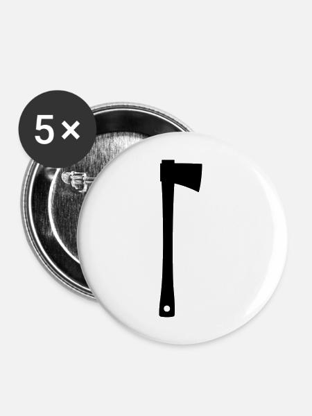 Axt - Buttons groß 56 mm (5er Pack) - Weiß