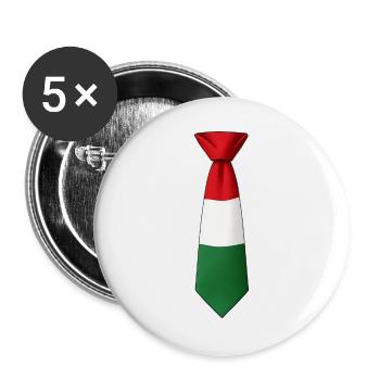 Drapeau hongrois à cravate - Lot de 5 grands badges (56 mm) - blanc - Devant