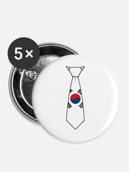 Südkorea - Buttons groß 56 mm (5er Pack) - Weiß