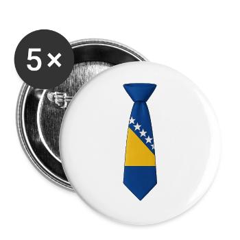 Bosnien-Gleichstand - Buttons groß 56 mm (5er Pack) - Weiß - Vorne