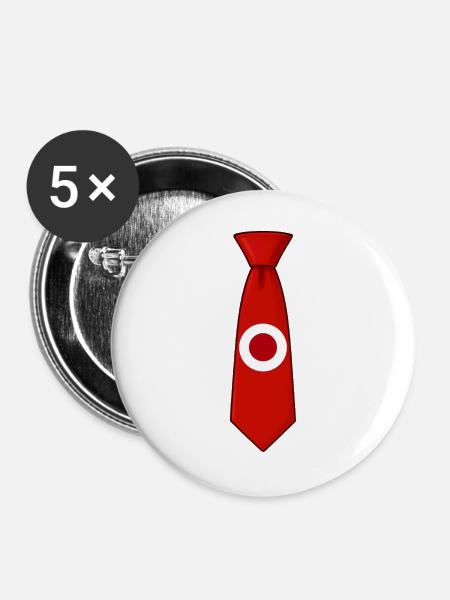 Japan Tie – Flaggendesign - Buttons groß 56 mm (5er Pack) - Weiß