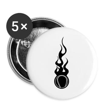 Baseball - Sports - Buttons large 2.2''/56 mm (5-pack) - white - Front