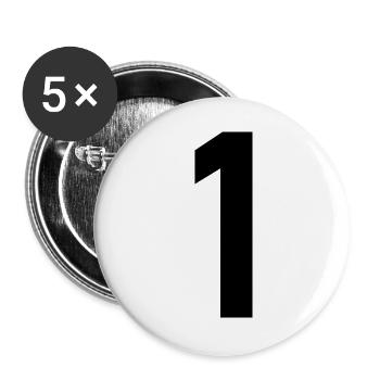 1. 1 Jahr. 1. JUBILÄUM. 1-JÄHRIGES JUBILÄUM - Buttons groß 56 mm (5er Pack) - Weiß - Vorne