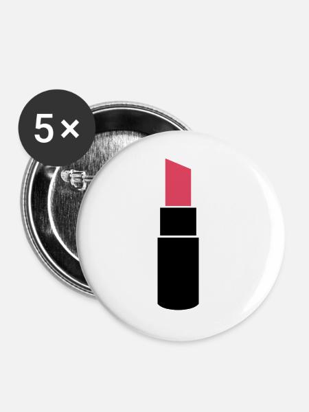Lippenstift - Buttons groß 56 mm (5er Pack) - Weiß