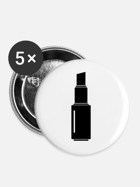 Lippenstift - Buttons groß 56 mm (5er Pack) - Weiß
