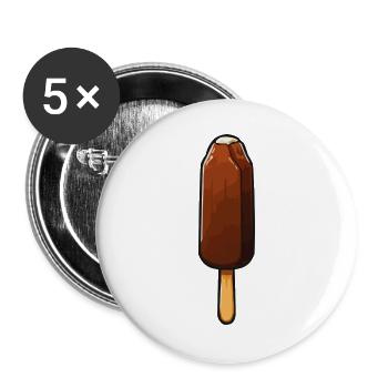 Dessin animé Glace au Chocolat - Lot de 5 grands badges (56 mm) - blanc - Devant
