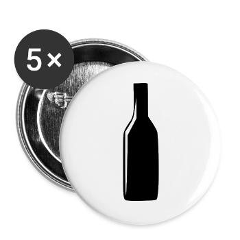 Wein Weinflasche Geschenk Weintrinker - Buttons groß 56 mm (5er Pack) - Weiß - Vorne