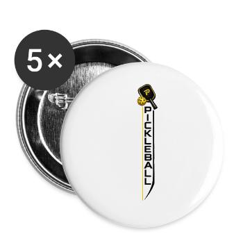 Pickleball - Buttons groß 56 mm (5er Pack) - Weiß - Vorne
