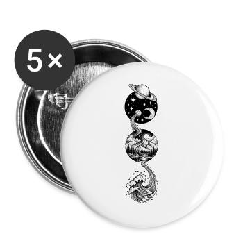 kosmische Landschaft - Buttons groß 56 mm (5er Pack) - Weiß - Vorne